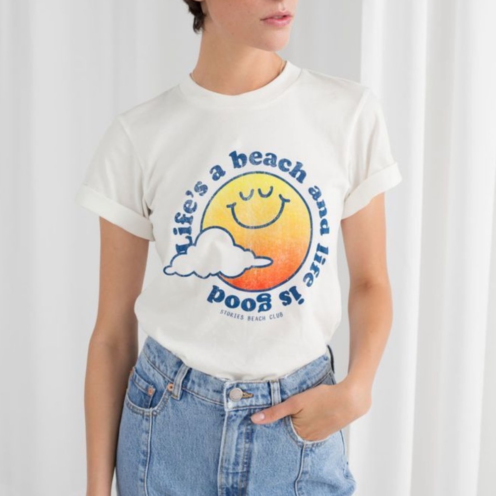 & Other Stories - Life’s a Beach and Life is Good Graphic Tee